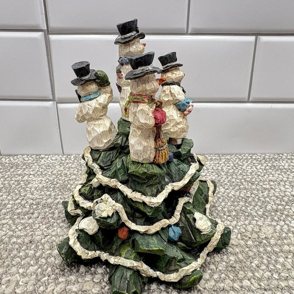 Snowman Cheese Butter Jam Spreaders In Festive Christmas Tree Holder Resin‎